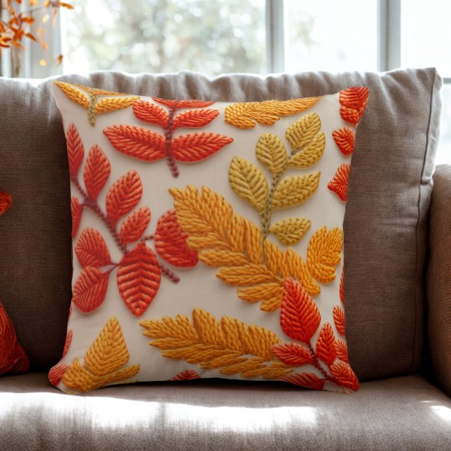Coussin Feuille d'automne Boho (Créateur téléchargé)