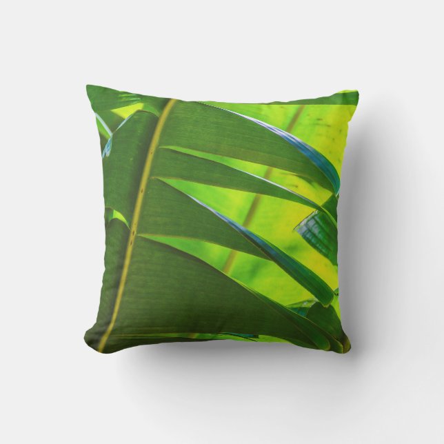 Coussin Feuille de banane et extérieur réversible hawaïen (Recto)