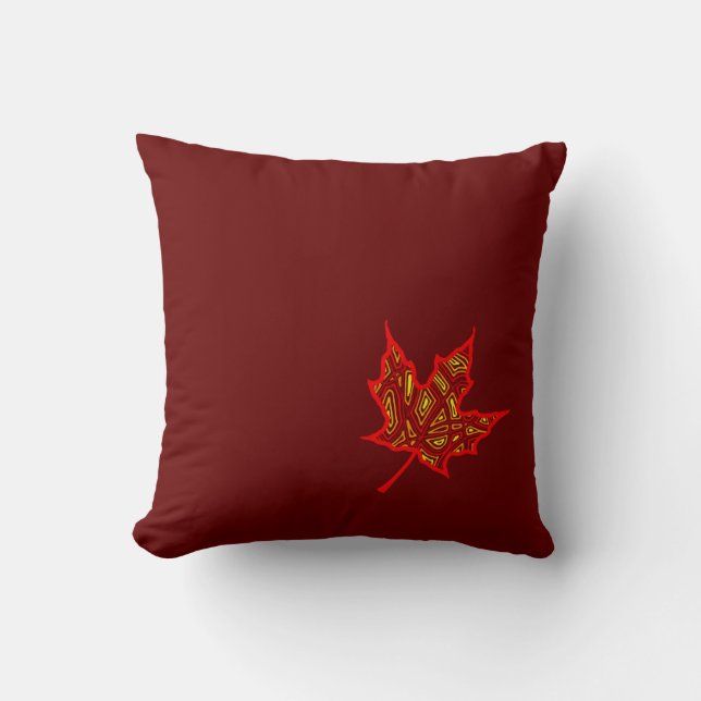 Coussin Feuille de feu (Recto)