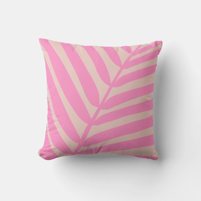 Coussin Feuille de palme rose (Recto)