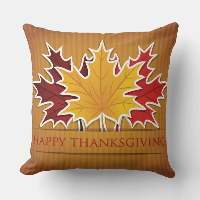 Coussin Feuille d'érable de Thankesgiving (Recto)