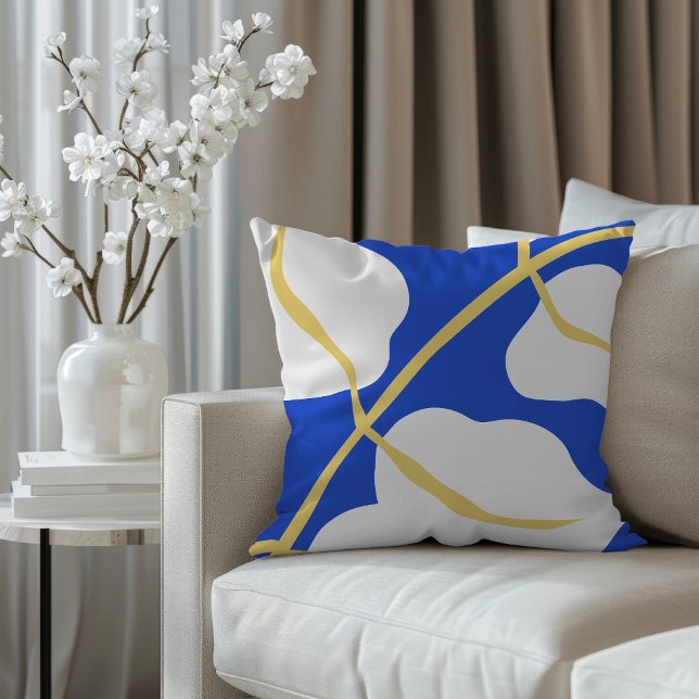 Coussin Feuille d'impression d'été de la côte bleue (Créateur téléchargé)