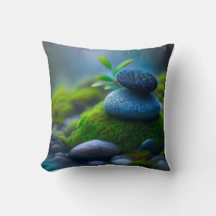 Coussin Feuille Galets Calme Nature Tranquille Rivière pai
