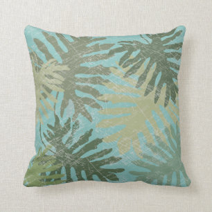 Coussin Feuille tropical fané
