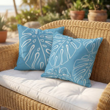 Feuille Tropicale Blanche Motif Clair Ciel Bleu Ét
