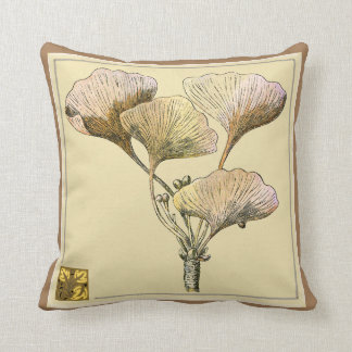 Coussin Feuille Vintage Ginkgo Biloba
