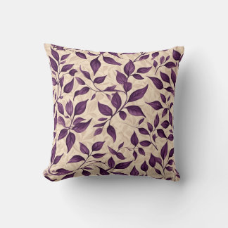 Coussin feuille violet