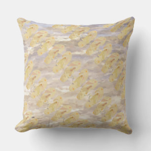 Coussin Feuilles Abstraites (jaune/sable)