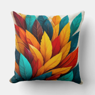 Coussin Feuilles Abstraits colorés