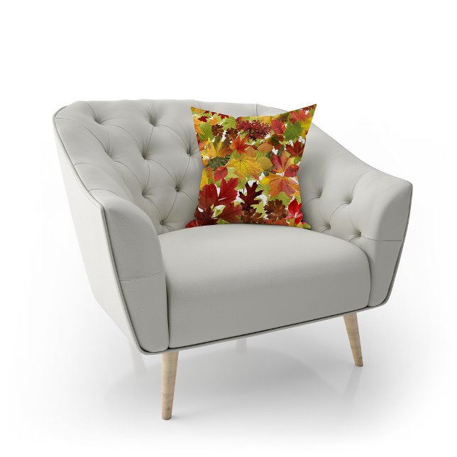 Coussin Feuilles automnales d'automne (Autumn Fall Leaves Throw Pillow by Looly Elzayat
)