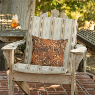 Coussin feuilles d'automne abstraites