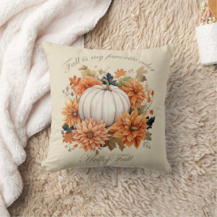 Coussin Feuilles d'automne Aquarelle Fleurs sauvages Autom