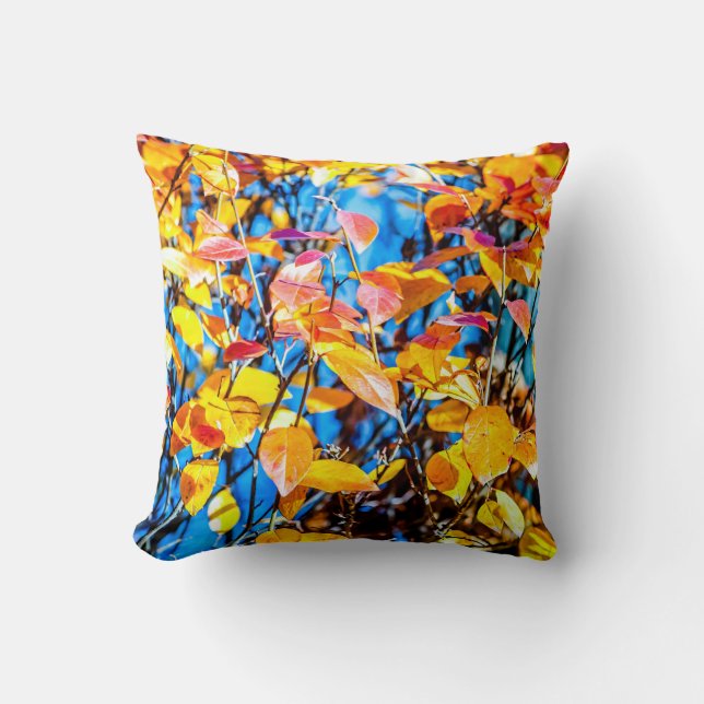 Coussin Feuilles d'automne colorées (Recto)