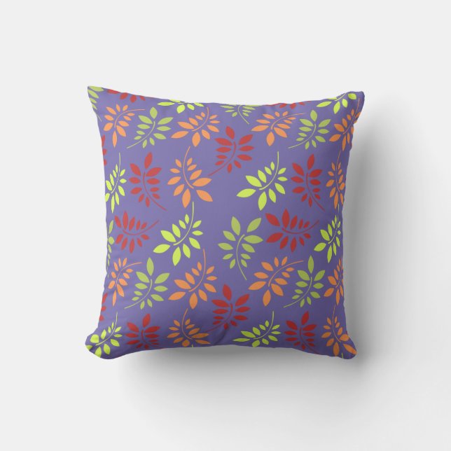 Coussin Feuilles d'automne colorées aux tons chauds (Recto)