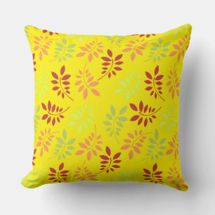 Coussin Feuilles d'automne colorées aux tons chauds