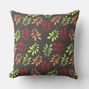 Coussin Feuilles d'automne colorées aux tons chauds