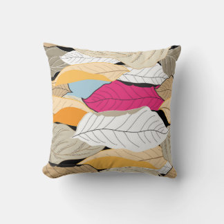 Coussin Feuilles d'automne colorées, motif sans soudure.