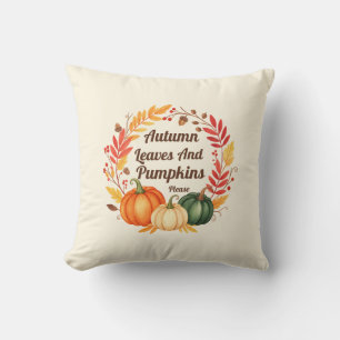 Coussin Feuilles d'automne et Citrouilles - Rustic Fall Fa
