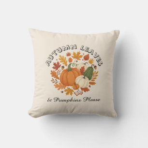 Coussin Feuilles d'automne et Citrouilles s'il vous plaît 