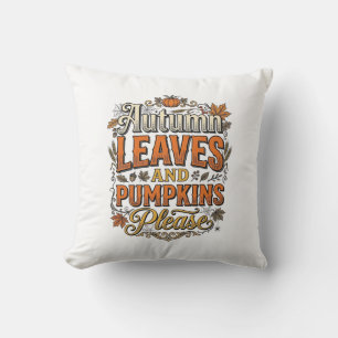 Coussin Feuilles D'automne Et Citrouilles S'il Vous Plaît 