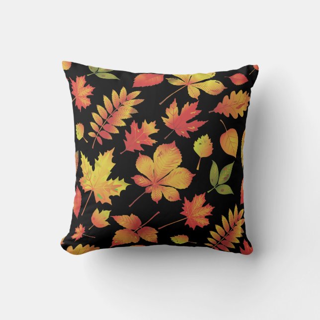 Coussin Feuilles d'automne lumineuses (Recto)