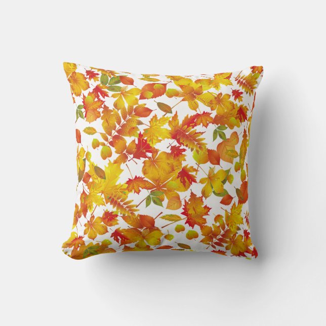 Coussin Feuilles d'automne lumineuses (Recto)