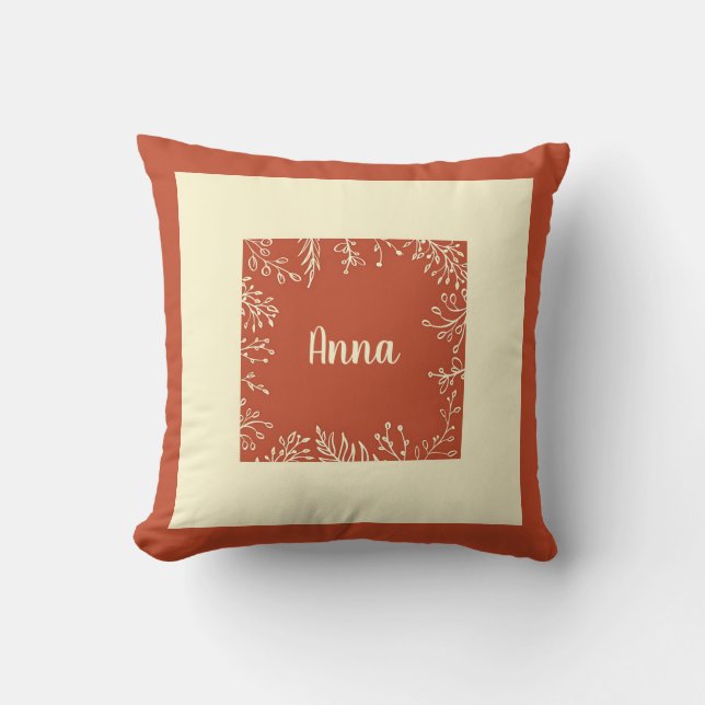 Coussin Feuilles d'automne simples personnalisées (Recto)