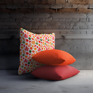 Coussin Feuilles d'automne vibrantes Motif multicolores