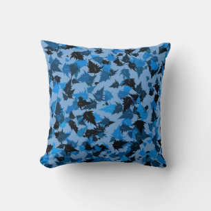 Coussin Feuilles de chêne bleu
