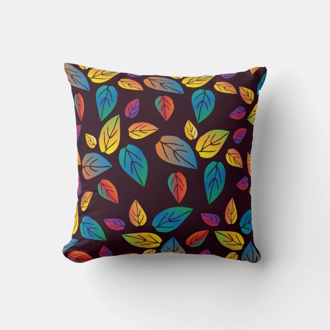 Coussin feuilles de doodle (Recto)