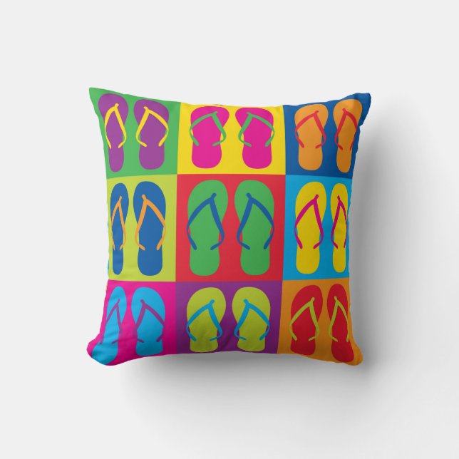 Coussin Feuilles de feuillets d'art pop (Recto)