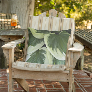 Coussin Feuilles de Hosta panachées vert et blanc