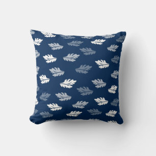 Coussin Feuilles de la marine Blue Antique Motif