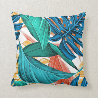 Coussin Feuilles de palmiers colorés