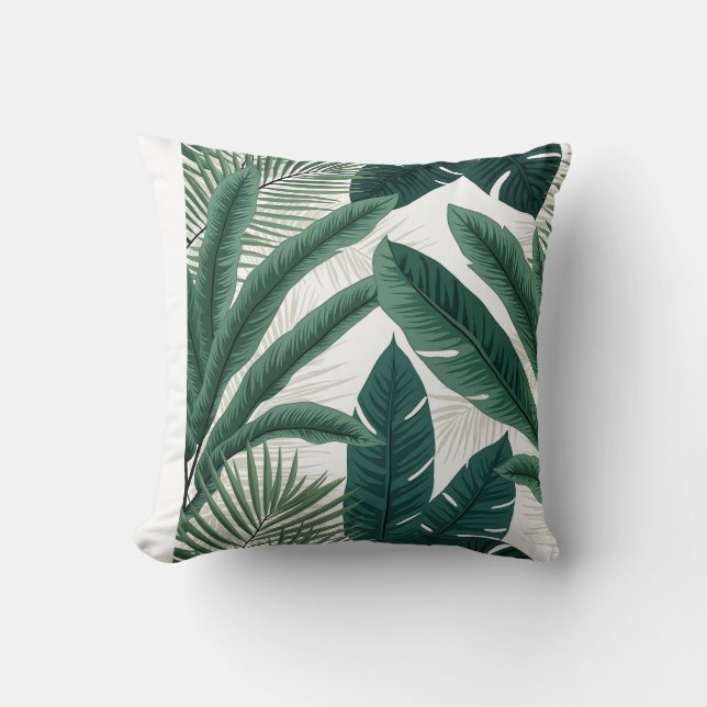 Coussin Feuilles de palmiers tropicaux (Recto)