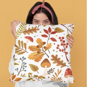 Coussin Feuilles de terre cuite tombent