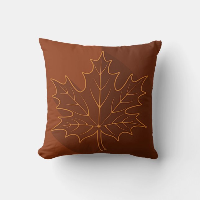 Coussin Feuilles d'érable bicolores, brun, vert (Recto)