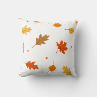 Coussin Feuilles d'érable jaune, Brown et orange