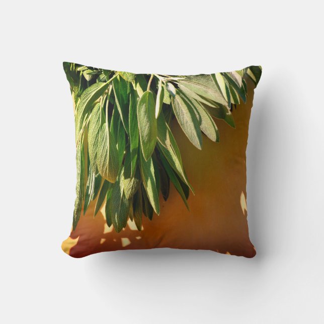 Coussin Feuilles d'herbe botanique (Recto)