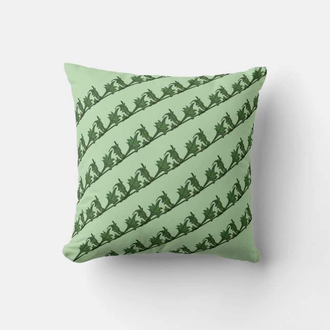 Coussin - Feuilles en fer vert Angle (Recto)