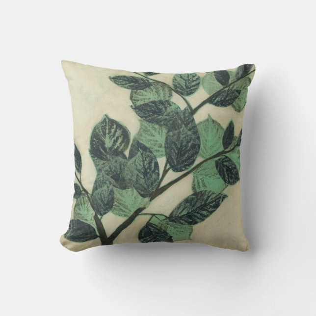 Coussin Feuilles et succursales sur Arrière - plan de crèm (Recto)