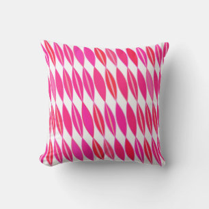 Coussin Feuilles Modernes de Milieu de Siècle, Rose Corail