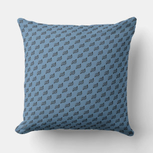 Coussin Feuilles noirs en bleu