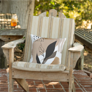 Coussin Feuilles tendues art minimaliste