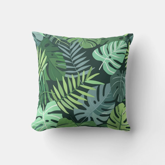 Coussin Feuilles tropicaux (Recto)