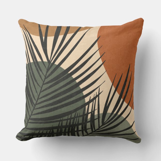 Coussin Feuilles tropicaux et formes Lancer l'oreiller (Recto)