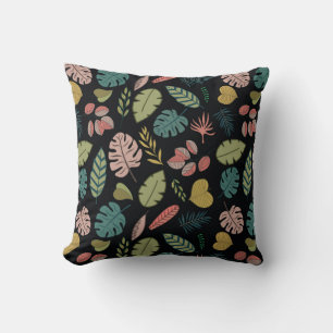 Coussin Feuilles tropicaux : Floral Vintage d'été