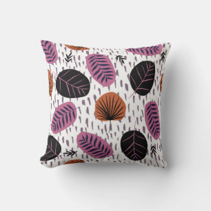 Coussin Feuilles tropicaux, motif sans couture branché.