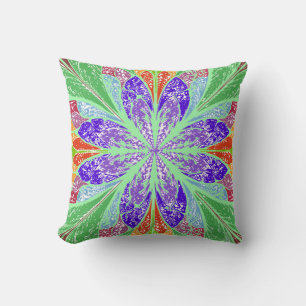 Coussin Feuilles vert clair réversible