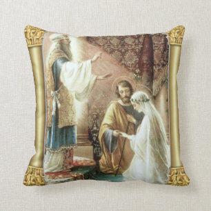 Coussin Fiançailles de mariage de prêtre de jeune mariée